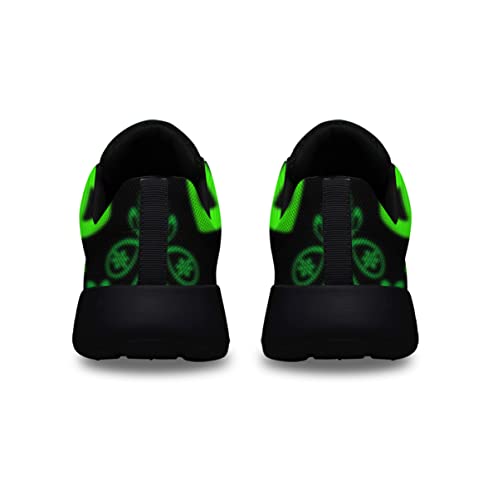 Sonzj-II Women Men Tennis Shoes,Athletic Fashion Green Marijuana Leaf Cool Sneaker for Girl,Boy,Gym,Walking,Hiking,Jogging,Running,Travel and More4