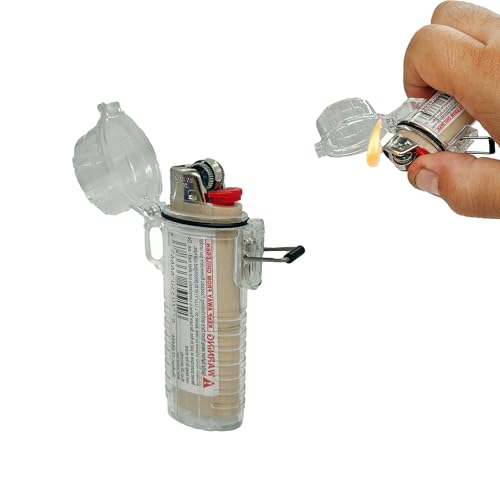 Waterproof Lighter Case- Case for Bic, Outdoor (Variety Colors) (Clear)