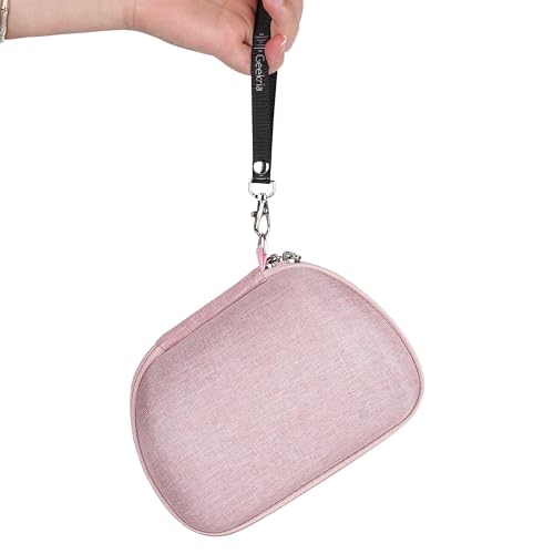 Image of GEEKRIA Controller Travel Case Compatible with Xbox Series X /S & Xbox One, Hard Shell Carrying Bag with Joystick Protection, Cable Storage, Controller Retention Strap (Pink)