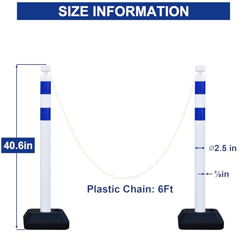 Image of OrangeStar 6 Pack Traffic Delineator Posts, 40 inchCrowd Control Stanchions