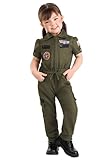 Girl's Top Gun Flight Suit Toddler Costume | Air Force Pilot Jumpsuit for Kids | Ideal for Halloween & Playtime 18 Month