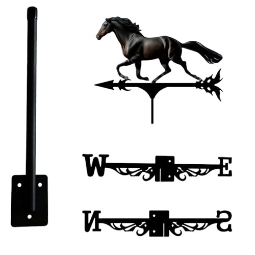 Indicateur de vent en métal silhouette cheval pour ferme
