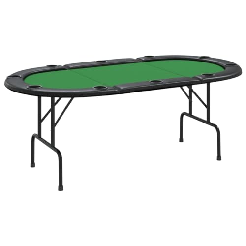 UJCHVHN Tables 10 Spieler Faltbarer Pokertisch Grün 206x106x75cm Poker & Spiele Tische – Bild 3