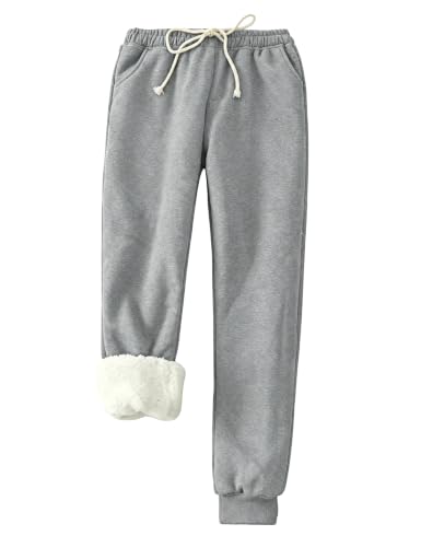 Image of Yeokou Women's Warm Sherpa Lined Athletic Sweatpants Joggers Fleece Pants