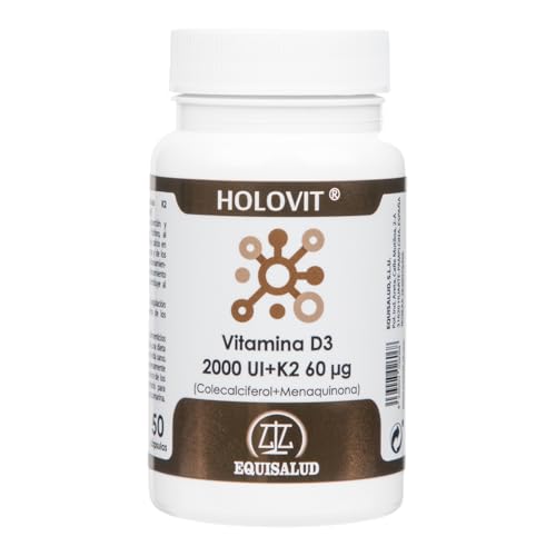 Holovit vitamina D3 2.000 UI + K2 60µg de Equisalud, 50 cápsulas