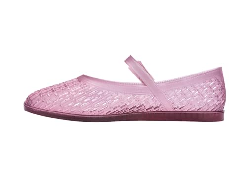 Melissa Harper Ballerina Flats for Women, Clear Pink, 9