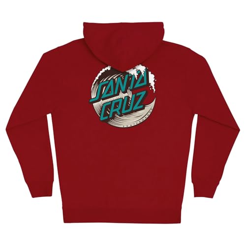 Amazon.com: SANTA CRUZ Wave Dot Zip Hooded Heavyweight Sweatshirt