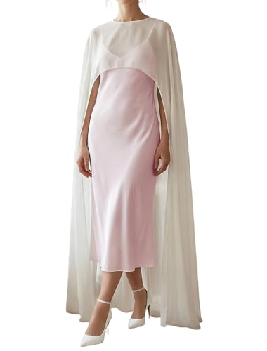 Faretumiya Women Chiffon Long Cape High Low Flowy...