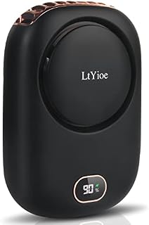 LtYioe Handheld Fan Mini Fans Desk Fan Small Eyelash Fan Rechargeable, Personal Fan Multifunction with Strong Airflow, LED Smart Display and 3 Speed for Desk Home Travel Office Outdoor (Dark Black)