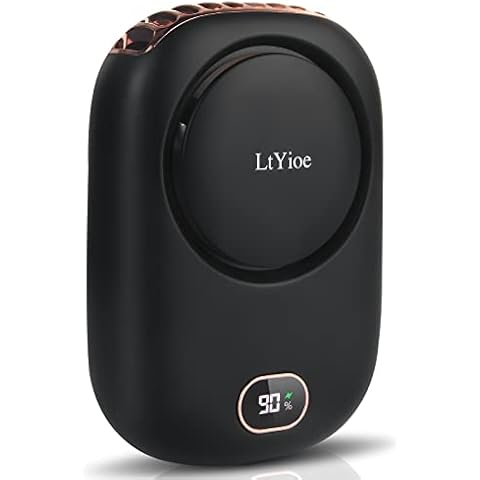 LtYioe Handheld Fan Mini Fans Desk Fan Small Eyelash Fan Rechargeable, Personal Fan Multifunction with Strong Airflow, LED Smart Display and 3 Speed for Desk Home Travel Office Outdoor (Dark Black) Cover