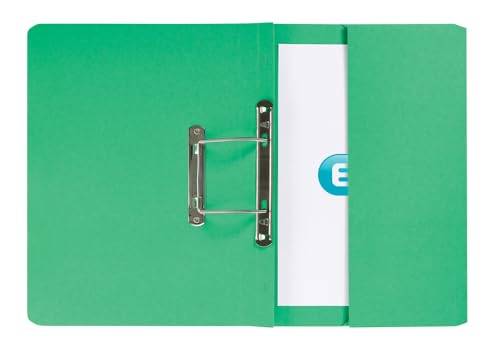 ELBA Strongline Spring Pocket Files, 36mm Capacity Foolscap Green - Pack of 25