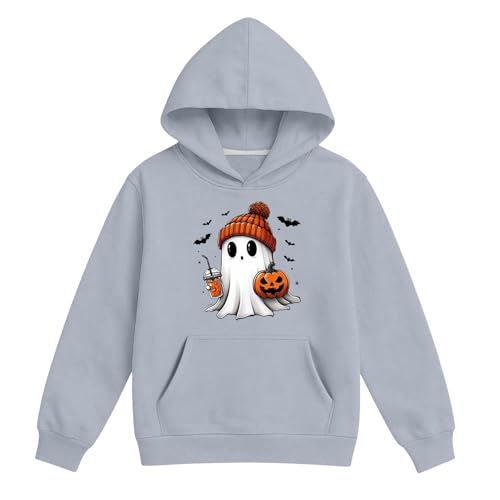 Hoodies for Teen Girls Fall Oversized Trendy Pullover Long Sleeve Ribbed Cuffs Halloween Ghost Pattern Clothes2