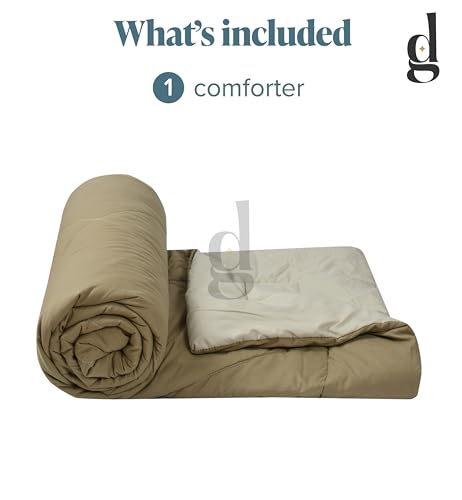 Image of Galaxy Home Decor Premium Microfibre Reversible Comforter | Ultra-Soft, Lightweight & All-Season Warm Quilt | Cozy AC Blanket for Double Bed 90 inch x 100 inch | 220 GSM, Beige & Cream