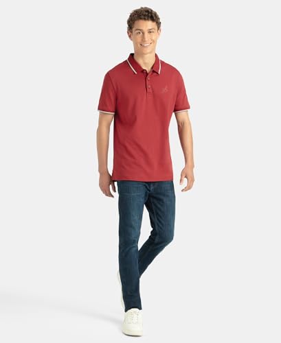 Image of Jockey 3911 Men Super Combed Cotton Rich Solid Half Sleeve Polo T-Shirt (Prints May Vary)