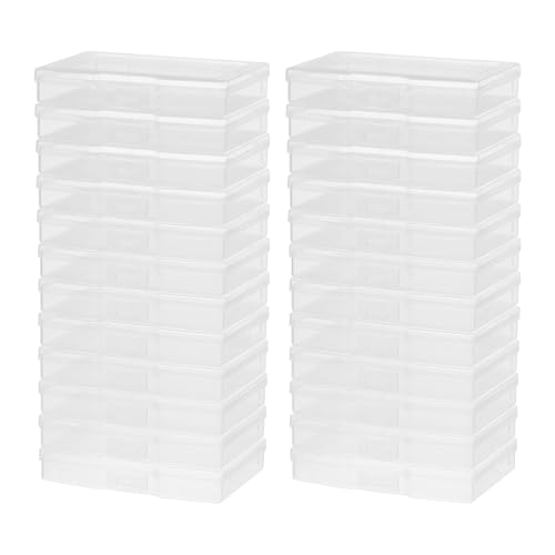 novelinks Estojo para fotos 10 x 15 cm, caixas de armazenamento de fotos, organizador de fotos, recipientes de armazenamento de fotos para fotos - pacote com 24 (transparente)