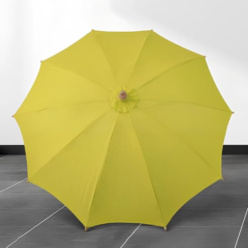 Genérico Sombrilla De Playa Portátil 220cm Protección UV con 8 Varillas Resistentes Sombrilla De Jardín Exterior De Bambú Hecha A Mano Parasol para Mercado(Yellow)