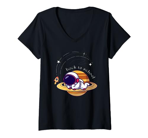 back to school Astronaut Camiseta Cuello V