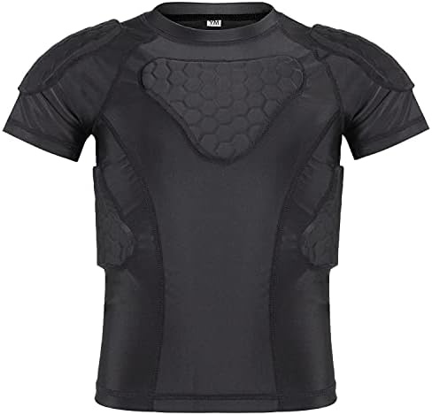 TUOYR Youth Boys Padded Compression Shirt Baseball Chest Rib Protector Heart Guard Sternum Girls Protective Undershirt for Football Basketball Lacrosse