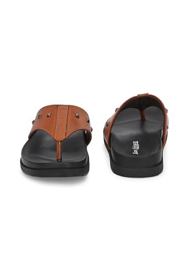 Image of San Frissco Men's Sandal with Cushioned Footbed /Ultra Soft Lightweight Durable Chappal with Bounce Back Upper Material /Festive Ethnic Wedding Slip on Slippers for Men