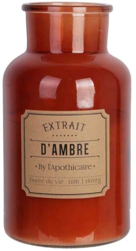 HOME DECO FACTORY Bougie parfumée Apothicaire 14.5 x 25.7 cm Ambre