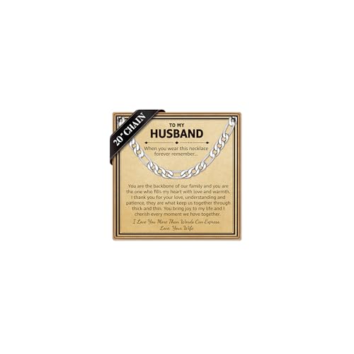 IEFLIFE Figaro Chain Gifts for Men Him - Necklace Gifts for Man Husband Son Grandson, Anniversary Fathers Day Birthday Gift for Men Husband, 6mm Width Stainless Steel Figaro Chain Necklace Jewelry