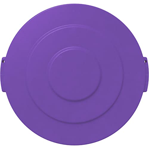Image of SPARTA Bronco Waste Container Trash Can Lid, Round Trash Bin for Disposal, 10 Gallons, Purple, (Pack of 6)