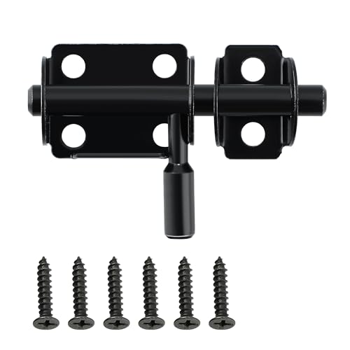 Mooche Verrou Porte Interieure, Loquet Verrou Pratique, Loquet Porte Exterieur pour Armoire, Tiroir et Jardin, en Acier Inoxydable, Noir