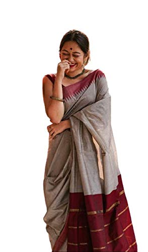 Ikat Malmal Cotton Linen Saree 