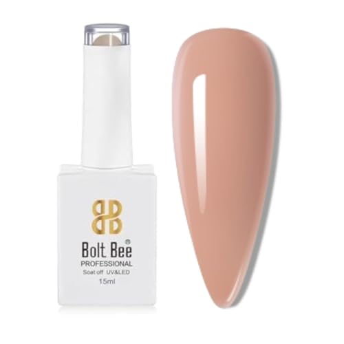 Image of Bolt Bee Caramel Color Gel Nail Polish Soak Off UV Gel DIY at Home Manicure Salon Nail Art (124, 15ml)