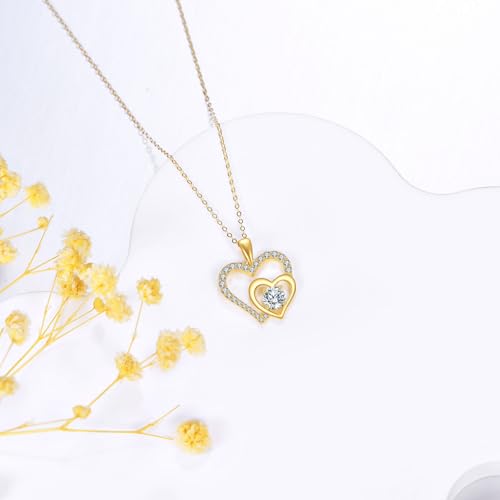 KECHO Love heart Necklace 14K Gold moissanite Jewelry Pendant Birthday Gifts for Women3
