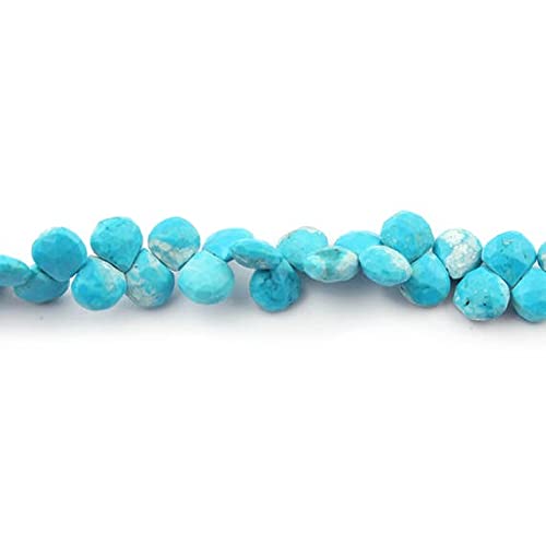 Perles Turquoise Coeur Facettées 8-9mm LKBEADS pour Création de Bijoux SB959