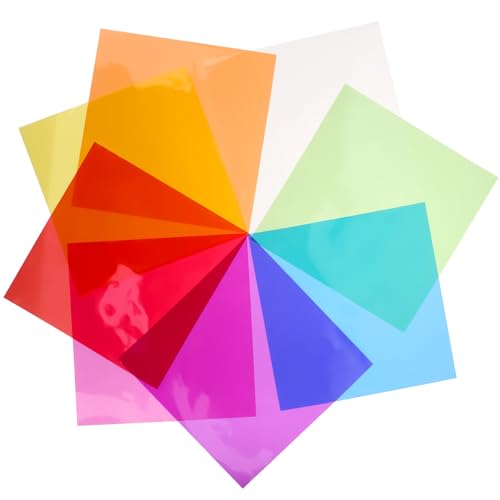 Kalione 588990_1_9Q2BP9HF Colorful Plastic Paper, 160 Pieces Colored Transparency Sheets 7.5X7.5 In Craft Plastic Sheets Transparent Glass Wrap Paper Thin Acetate Sheets cover