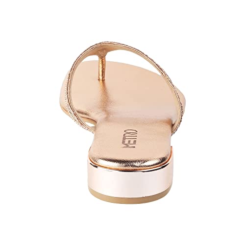 Image of Metro Women's Metallic Faux Leather Ethnic Slip-on Fashion Sandals