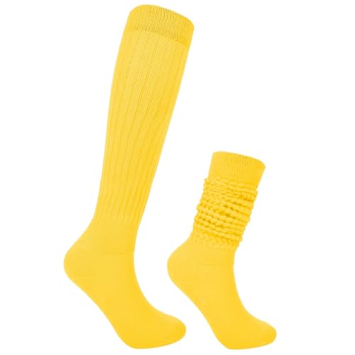 Image of Violet Mist women slouch socks thick colored knee high scrunch socks long stacked sock boot 80s 90s Novetly