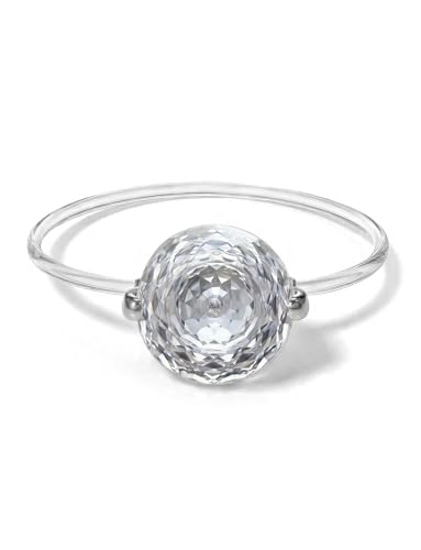 NEONBOW 925 Sterling Silver Rose Cut CZ Solitaire Invisible Ring Minimalist Dainty Floating Jewelry for Wedding Travel-Friendly Promise Ring for Teen Girls Fot Women Unique Birthday Gift (White 8)