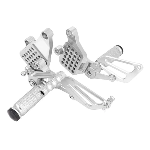 GTGJFJKW Estriberas para Motocicleta para Ducati 999 999S 999R 749 para Dark 749R 749S 2003-2006 Estriberas Ajustables CNC para Motocicletas Pedales Reposapiés Traseros(Silver)