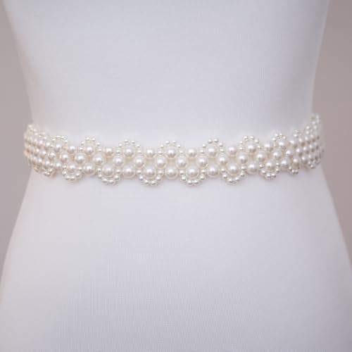 Pearl Wedding Belt Bridal Sash Handmade Beaded Pearl Sash Belt,for Wedding Dress Bridesmaid Flower Gril4