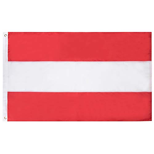 Lixure Österreich Flagge/Fahne 90x150cm Top Qualität Europa Länder Nationalflaggen - Durable 210D Nylon Draußen/Drinnen Dekoration Flagge Cover