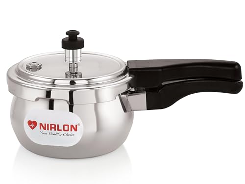 Image of NIRLON Handi Aluminium Outer Lid Induction Base Pressure Cooker 1.5 Litrer (Silver)