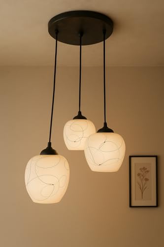 Image of Mahganya Decoration New Modern Ceiling Lamp for Living Room, Office,Bedroom Lamp with All Fixtures and Fitting 3 Light 01