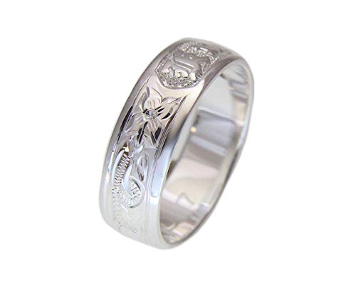 925 sterling silver Hawaiian plumeria scroll raised kuuipo smooth edge 6mm band ring size 3-143
