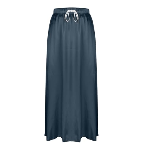 Womens Fall Skirts Business Casual Dressy Drawstring High Waisted Flowy Cocktail Party Wedding Guest Maxi Skirt3
