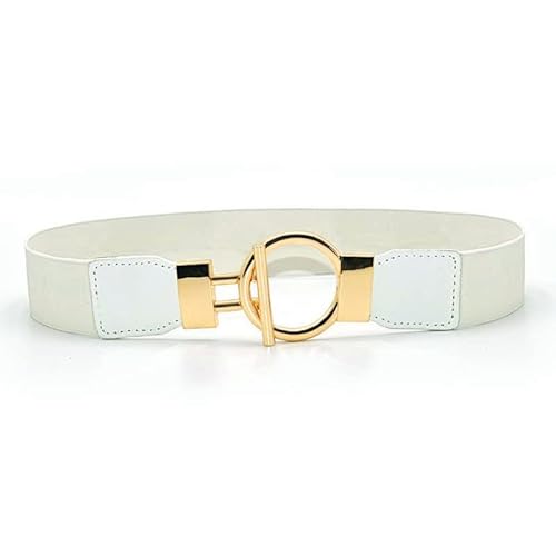 ZYYXB Femmes Ceinture Élastique Taille Large Boucle De Ceinture Robe Ceinture Jeans Pantalon Ceinture Élastique Élastique Stretch Taille Bande Dames Ceinture Extensible,blanche Cover