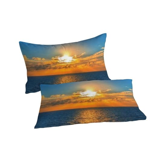 Housse de couette coucher de soleil mer en microfibre 3D double 200x200 - 7