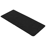 Evideco French Home Goods Black Bath Rug Runner Mat Microfiber Polyester 48" L x 20" W