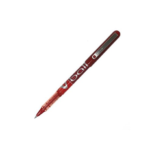 6x Pilot V Ball VB5 Tintenroller - Feine Metallspitze 0.3mm, Rot, Für Glattes Schreiben