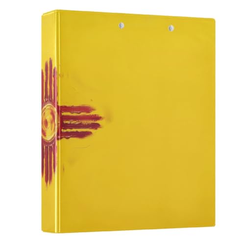 Classeur à anneaux en D avec porte-bloc rigide motif drapeau Nouveau-Mexique