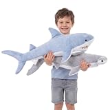 Extra Large Plush Shark Stuffed Animals (2-Pack) 20 Inch Mako & Hammerhead