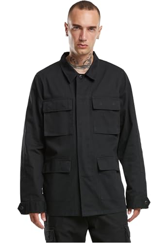Brandit Men Bdu Twill Jacket Black, Uomo, Black, S
