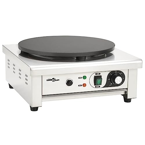 Vidaxl Piastra Per Crepes Elettrica Con Vassoio Estraibile 40Cm 3000W Macchina